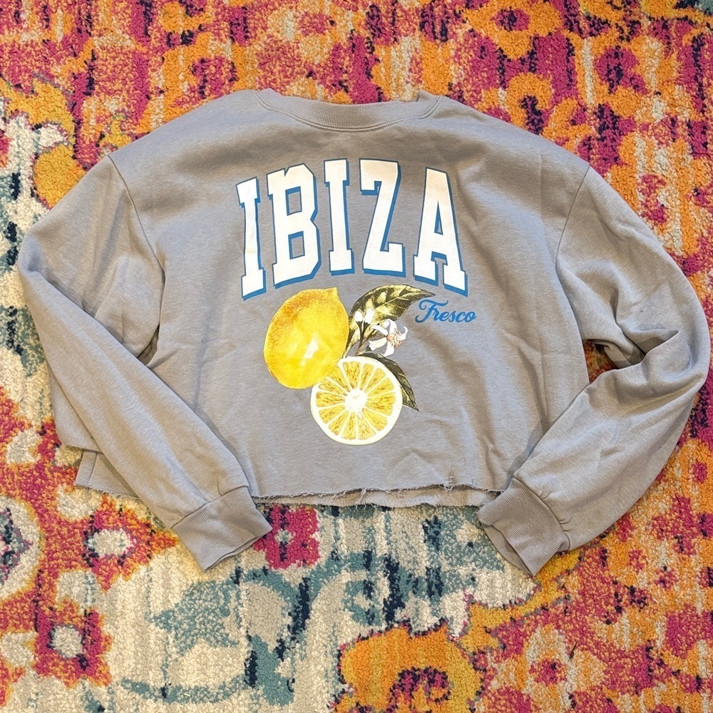 Gray Ibiza Graphic Sweatshirt